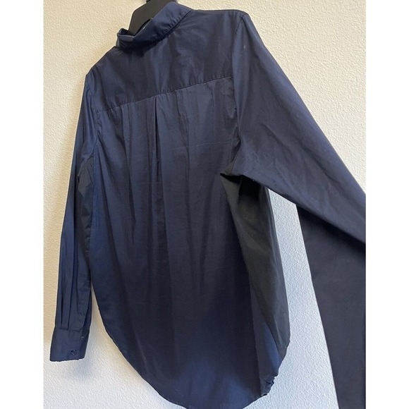 Universal Standard Navy Blue Elbe Popover Blouse Long Sleeve Size S/14 - Picture 5 of 10